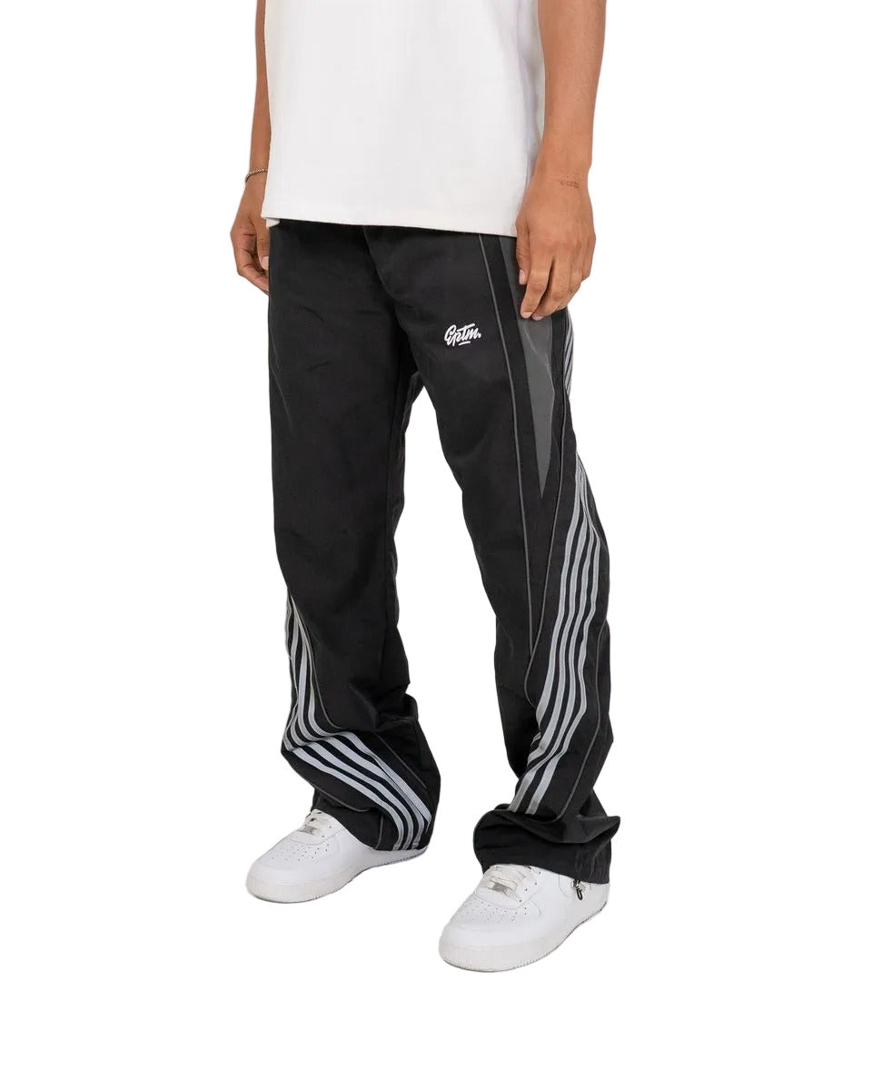 EPTM Apex black track pants with tapered fit and adjustable drawstring waistband
