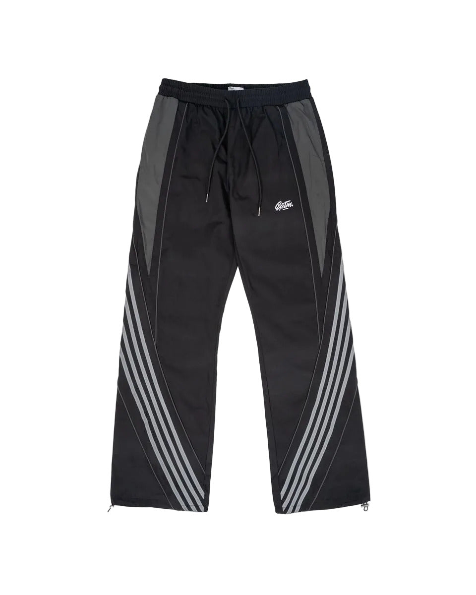 EPTM Apex black track pants with tapered fit and adjustable drawstring waistband