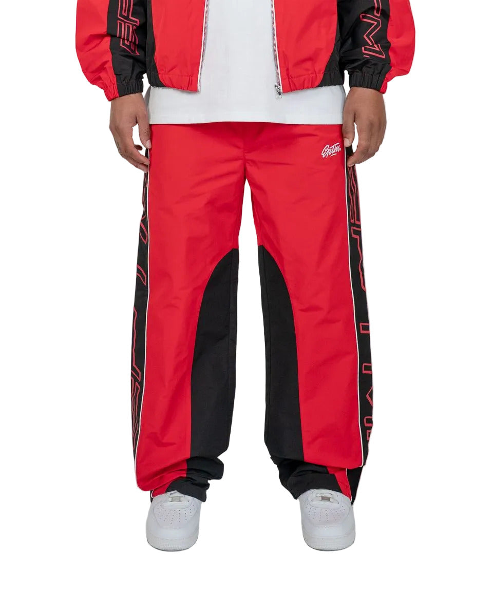 EPTM Markie red pants with elastic waistband, adjustable cord and toggles, and front and back pockets