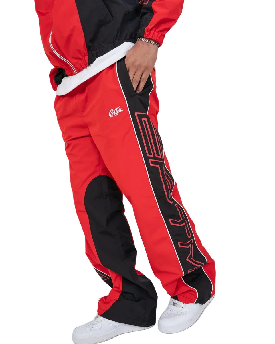EPTM Markie red pants with elastic waistband, adjustable cord and toggles, and front and back pockets