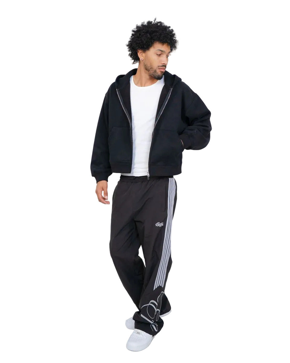 EPTM Kairo black pants with elastic waistband, adjustable cord and toggles, and front and back pockets