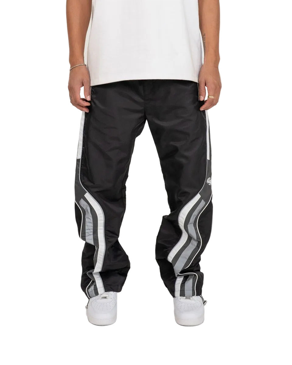 EPTM Maxx black pants with elastic waistband, adjustable cord and toggles, and front and back pockets