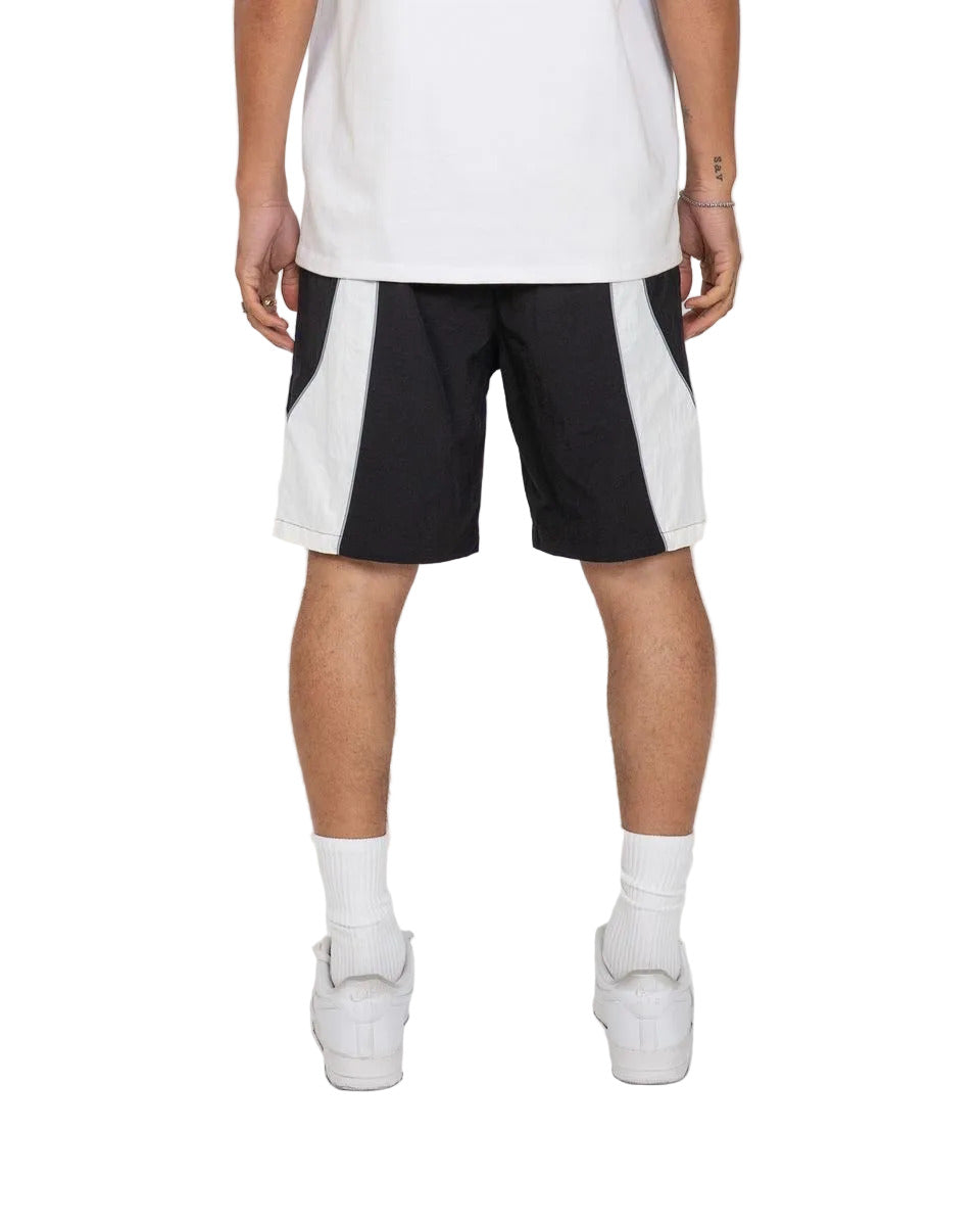 Mate shorts with reflective 3M piping, elastic waistband, and lightweight nylon streetwear design