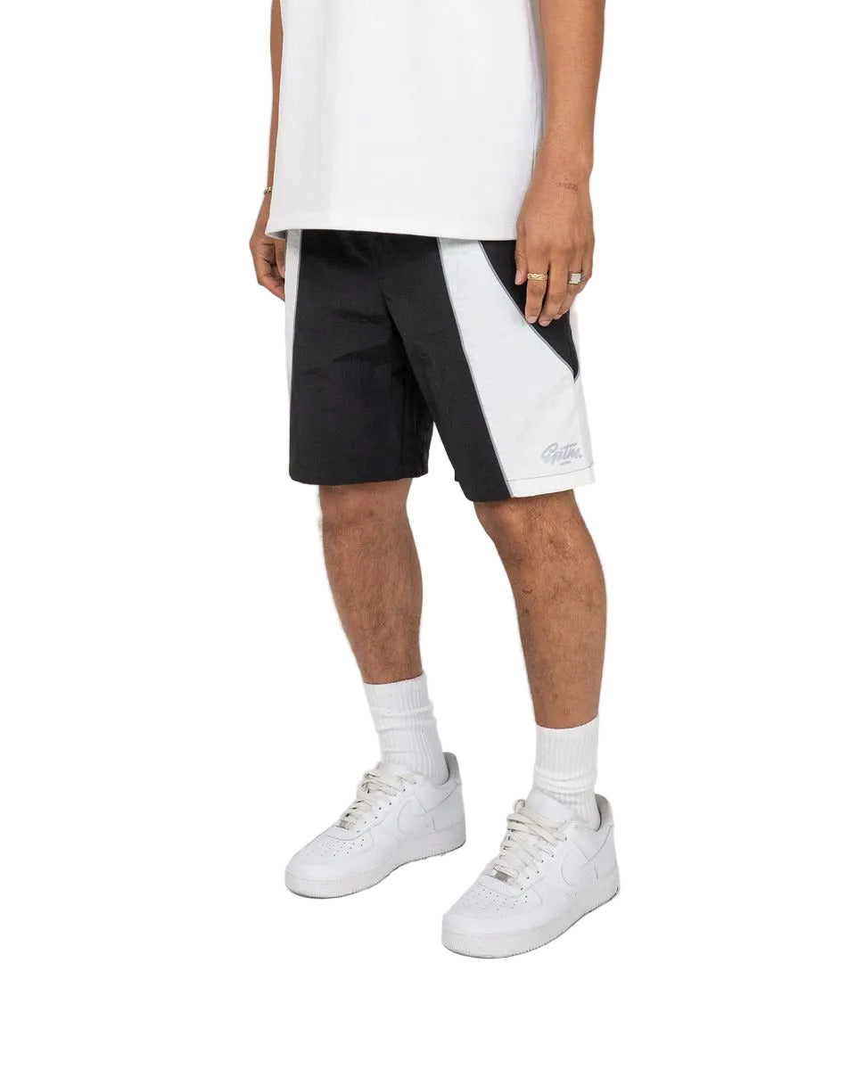 Mate shorts with reflective 3M piping, elastic waistband, and lightweight nylon streetwear design