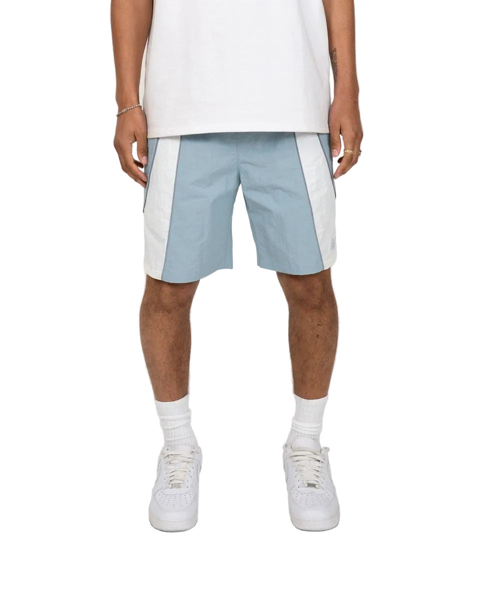 Mate shorts with sleek reflective piping, elastic waistband, and lightweight nylon construction for modern streetwear style