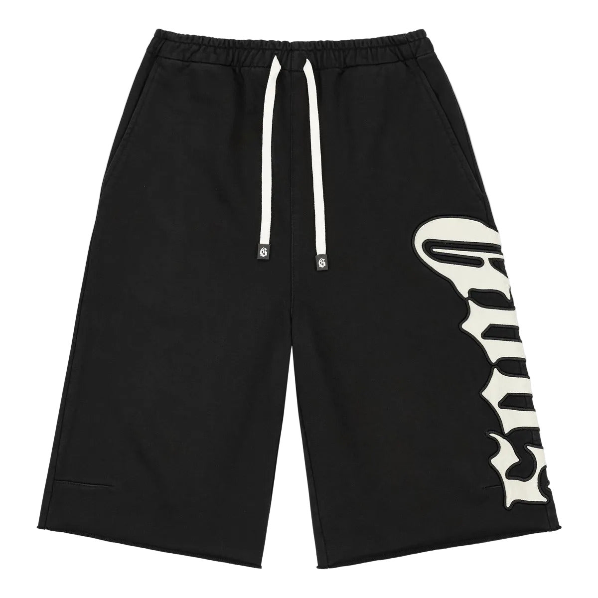Godspeed OG 3Qtr shorts featuring heavyweight French terry cotton, racing-inspired piping, oversized side logo, and a relaxed extended-length fit.