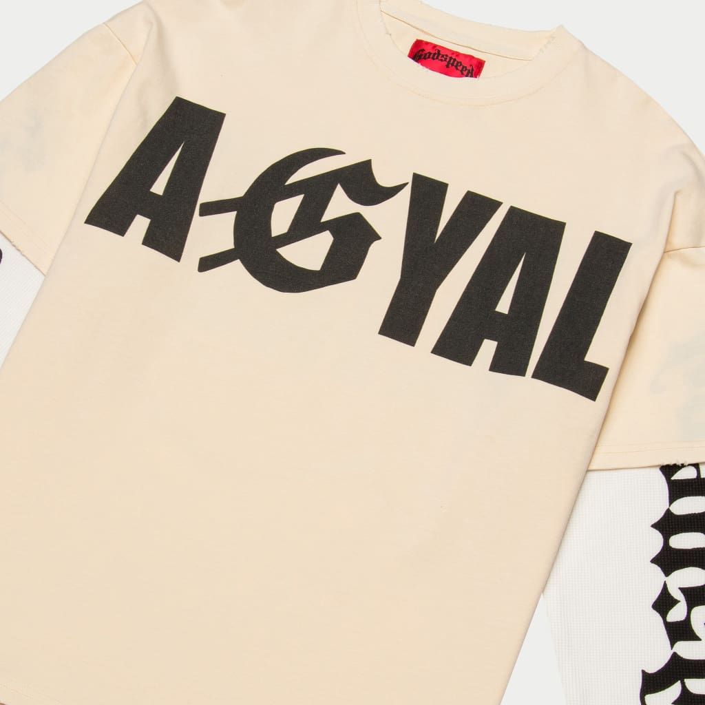 Godspeed AGYAL Slizzy Ent collaboration t-shirt in washed mid-weight cotton, limited edition 555 units