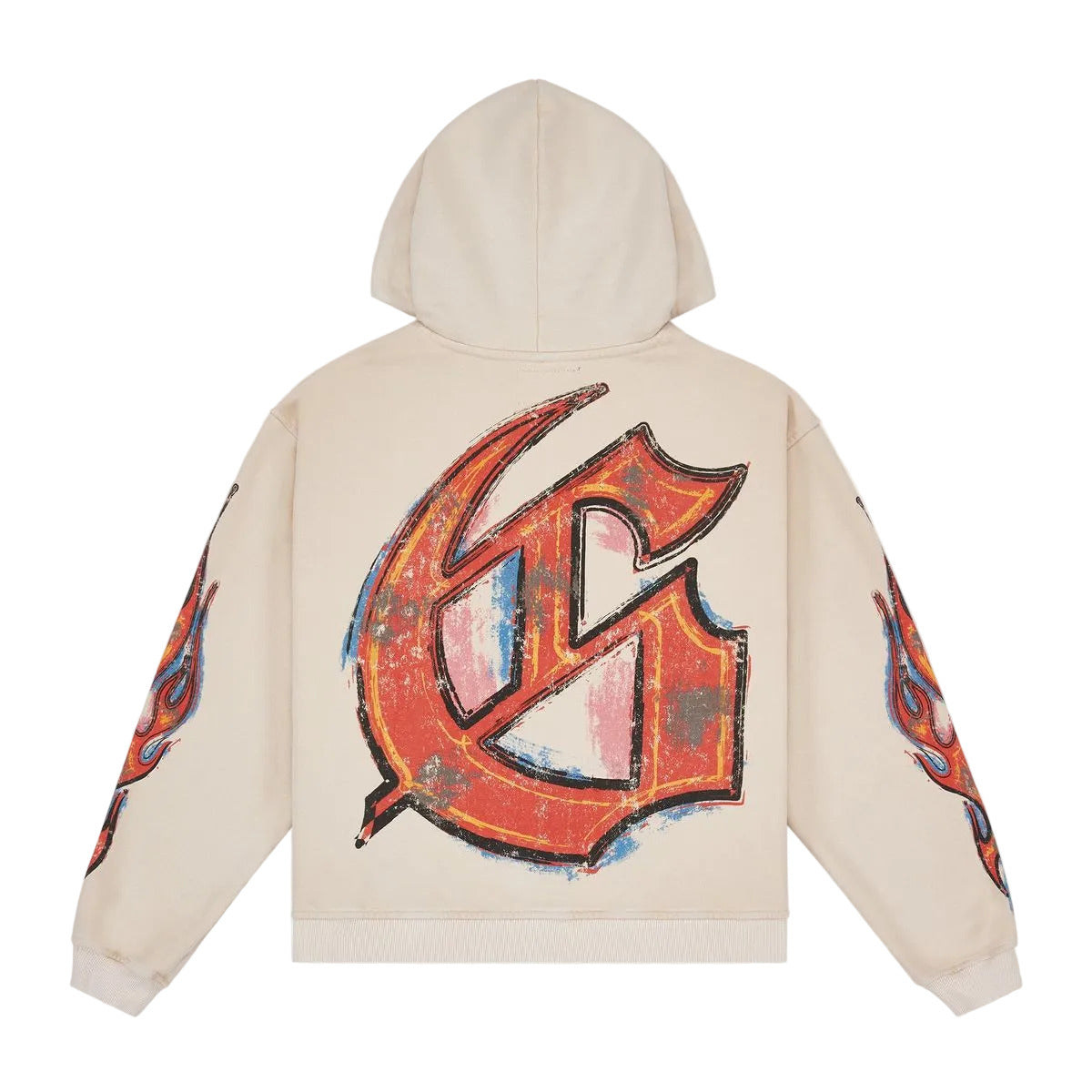 Godspeed ATH bone hoodie with art sleeve design and GS logo, limited to 444 pieces.