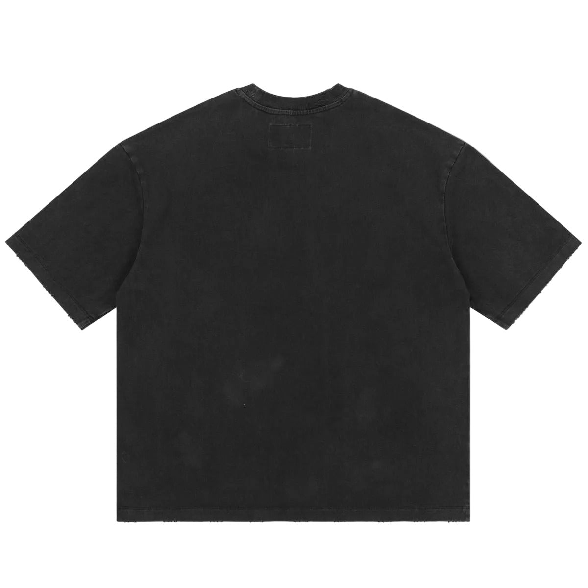 Godspeed Burnt Bridges II NG Black graphic T-shirt made from 10oz mid-weight washed fabric featuring Burnt Bridges artwork with stone embellishments around the crown.