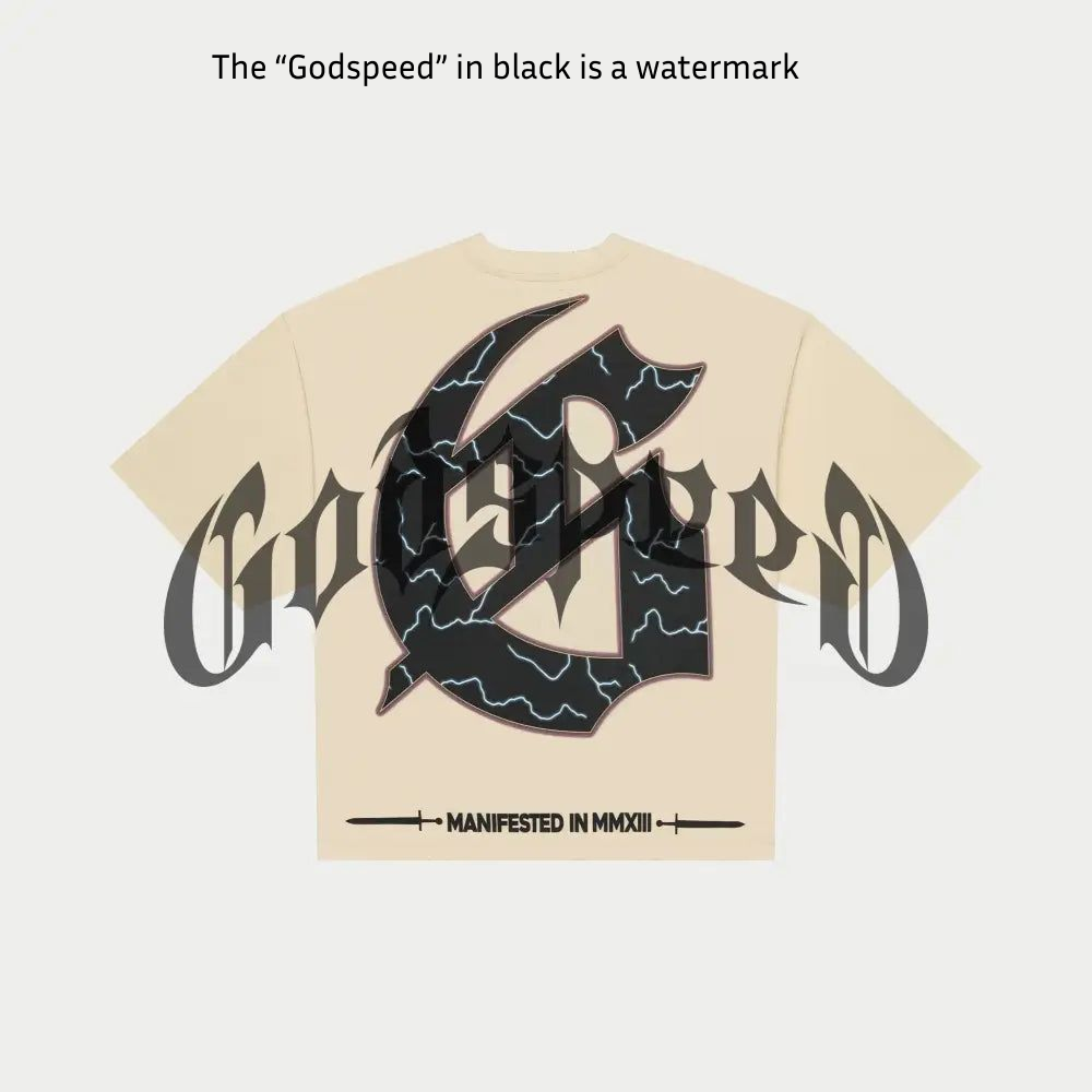 This Godspeed BMX T-Shirt T-Shirt in Bone is crafted from 10oz mid-weight washed fabric and features a striking digital art piece across the front. Designed with an oversized fit, it offers a relaxed silhouette—size down for a more standard look.

Limited to just 555 individually numbered pieces, this collector’s item includes a numbered tag to confirm authenticity. Once sold out, it will never be restocked.