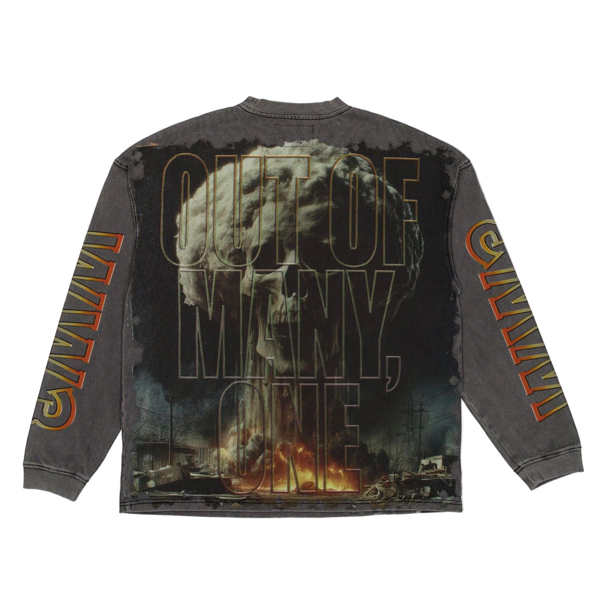 Godspeed Code Red Full Sleeve Sweatshirt in grey wash with relaxed fit and streetwear-inspired design