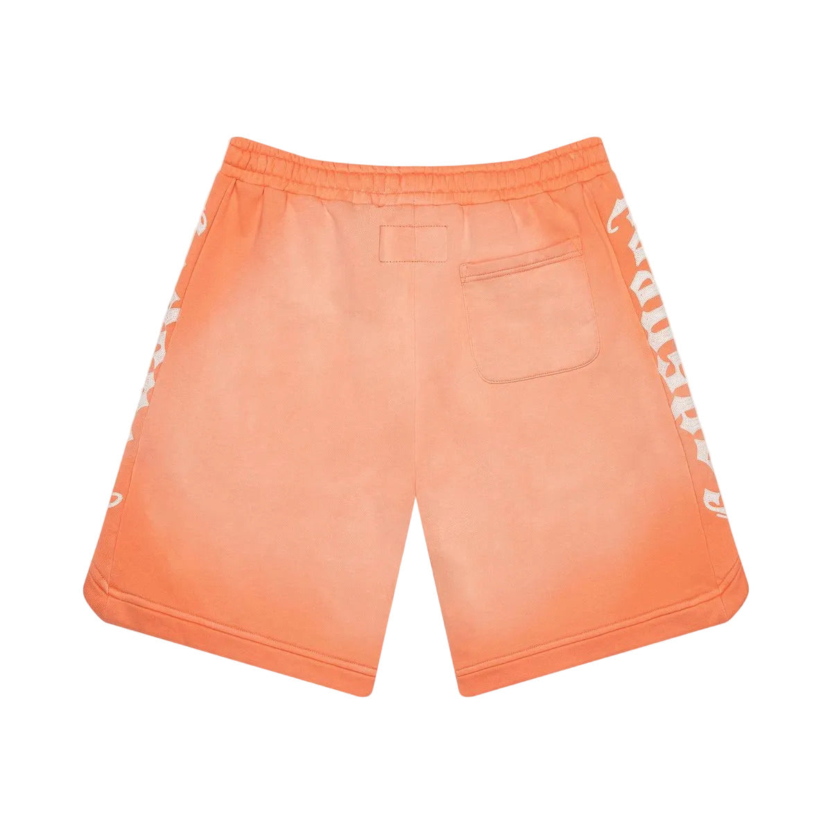 Godspeed Courtside Shorts in Orange Cream with hidden pocket, snap button closure, and 450 GSM French terry fabric