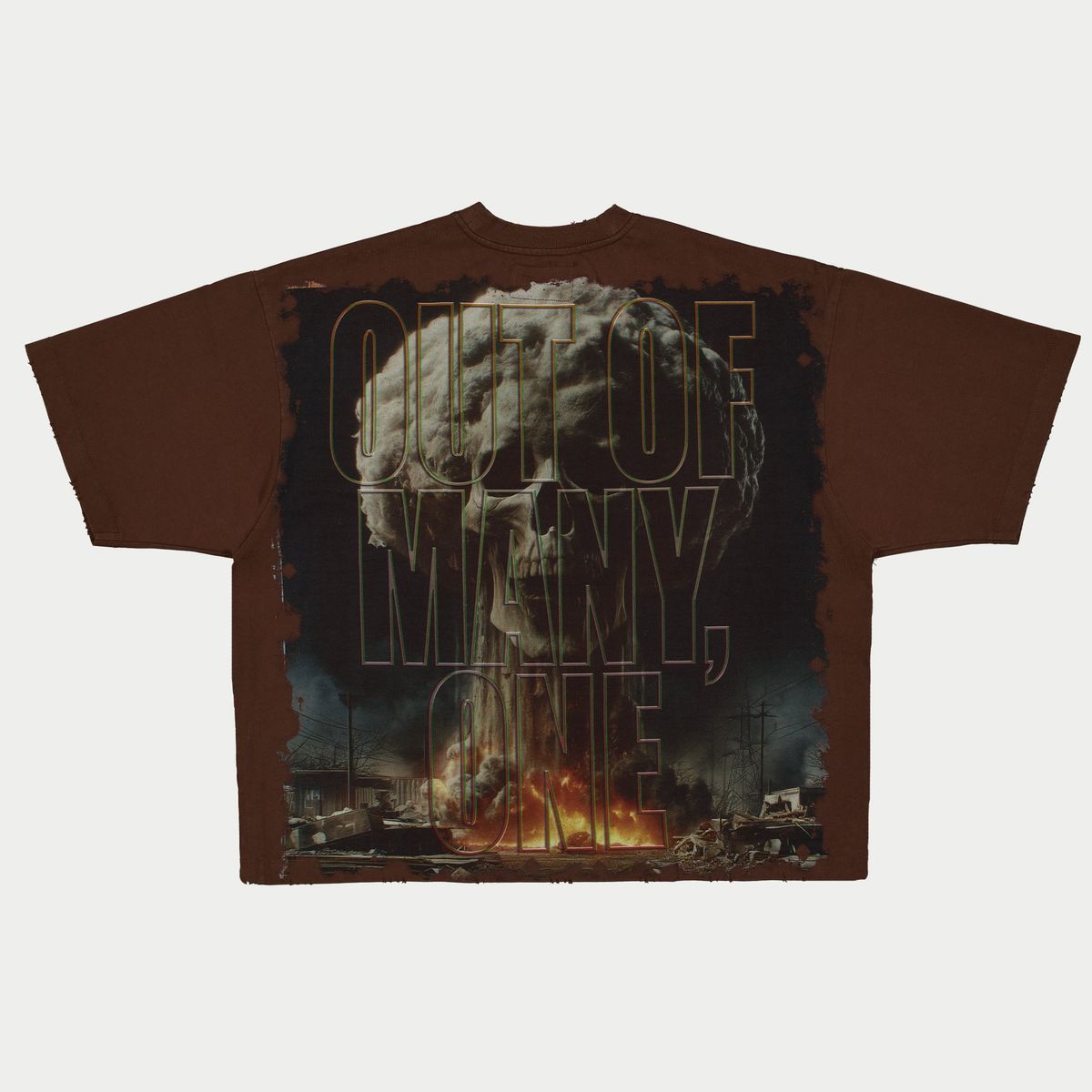 Godspeed Detonator T-Shirt in Bone, crafted from mid-weight washed cotton with exclusive artwork and stone crown detailing. Limited to 444 numbered pieces.