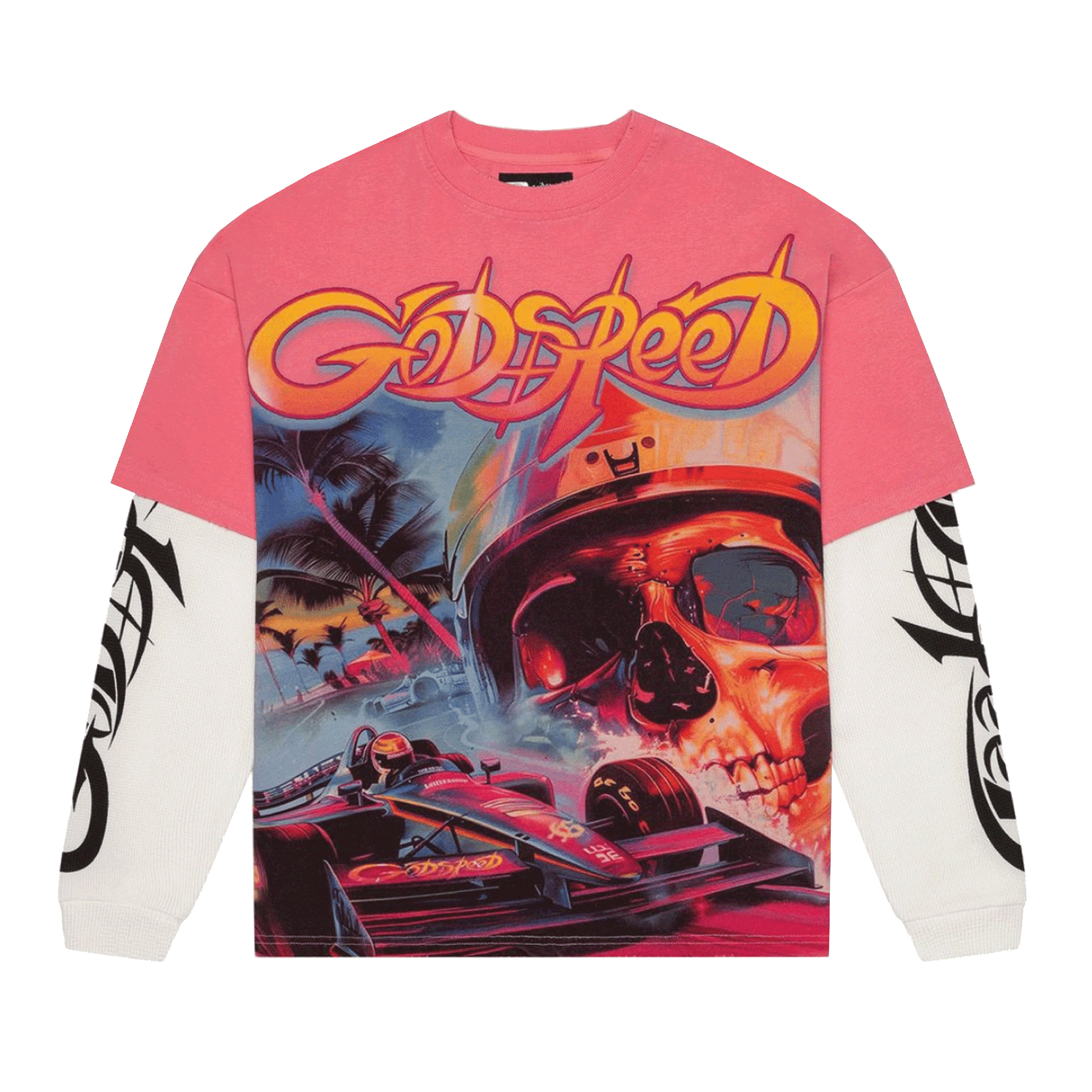 Godspeed T-Shirt with digital art design, thermal sleeves, and numbered limited edition tag.