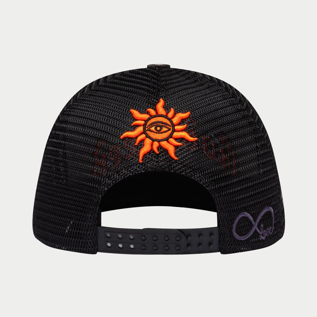Godspeed 4ever Signature Trucker Hat with color-changing embroidery, mesh back, adjustable snapback, and 3-piece pin set in custom collector’s box