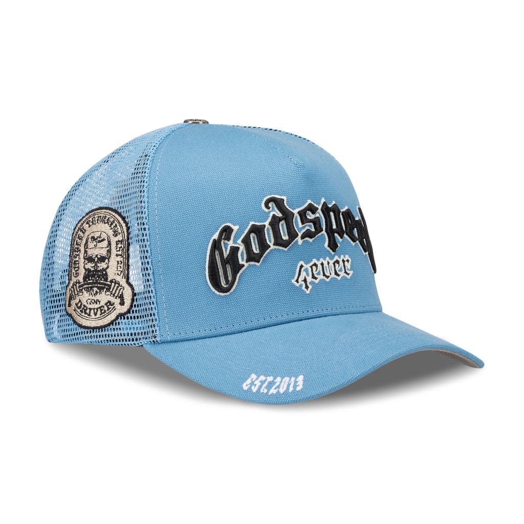 godspeed 4ever signature trucker hat with color-changing embroidery and pin set in limited edition box