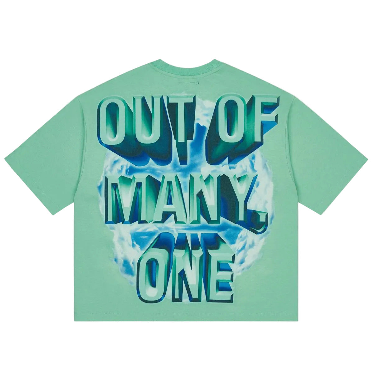 Godspeed Empire Guardian Aqua T-shirt from the Rarity Collection, crafted from 10oz mid-weight washed fabric with a striking art piece.