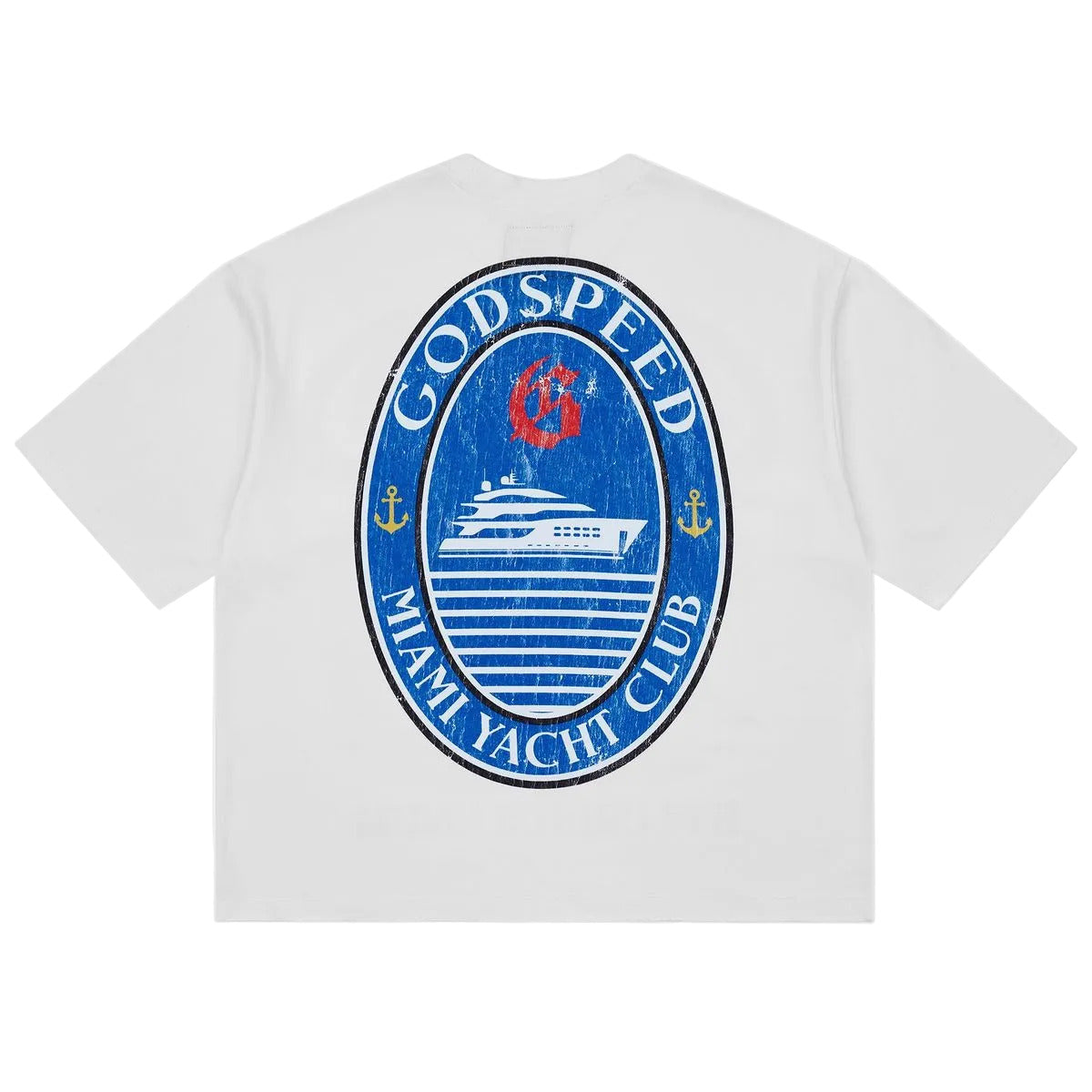 Godspeed GMYC Wave Runner T-shirt in white with premium midweight cotton and limited-edition yacht club streetwear design