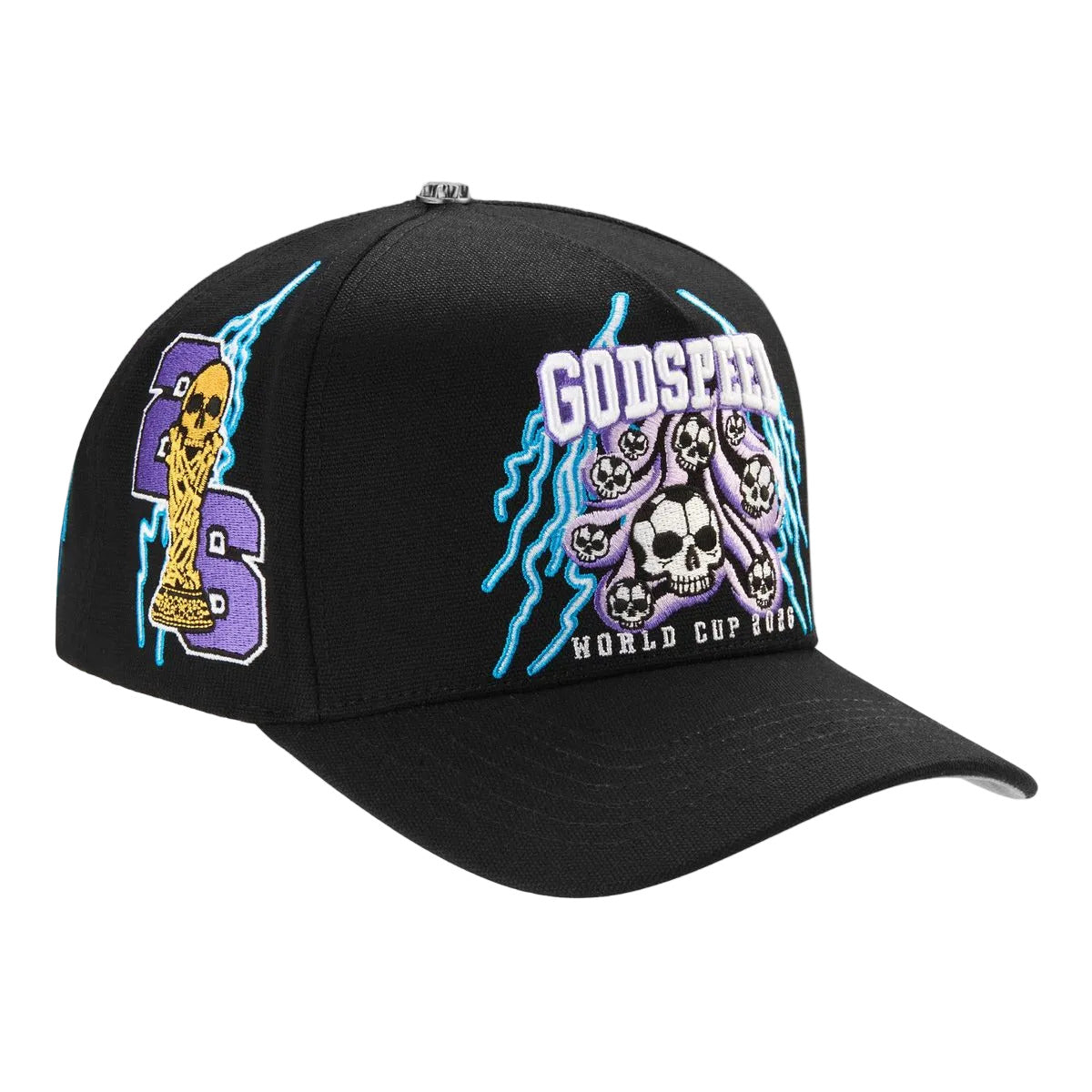 Godspeed '26 GSWC Voltage Snapback Hat in Black from the official 2026 World Cup Collection.