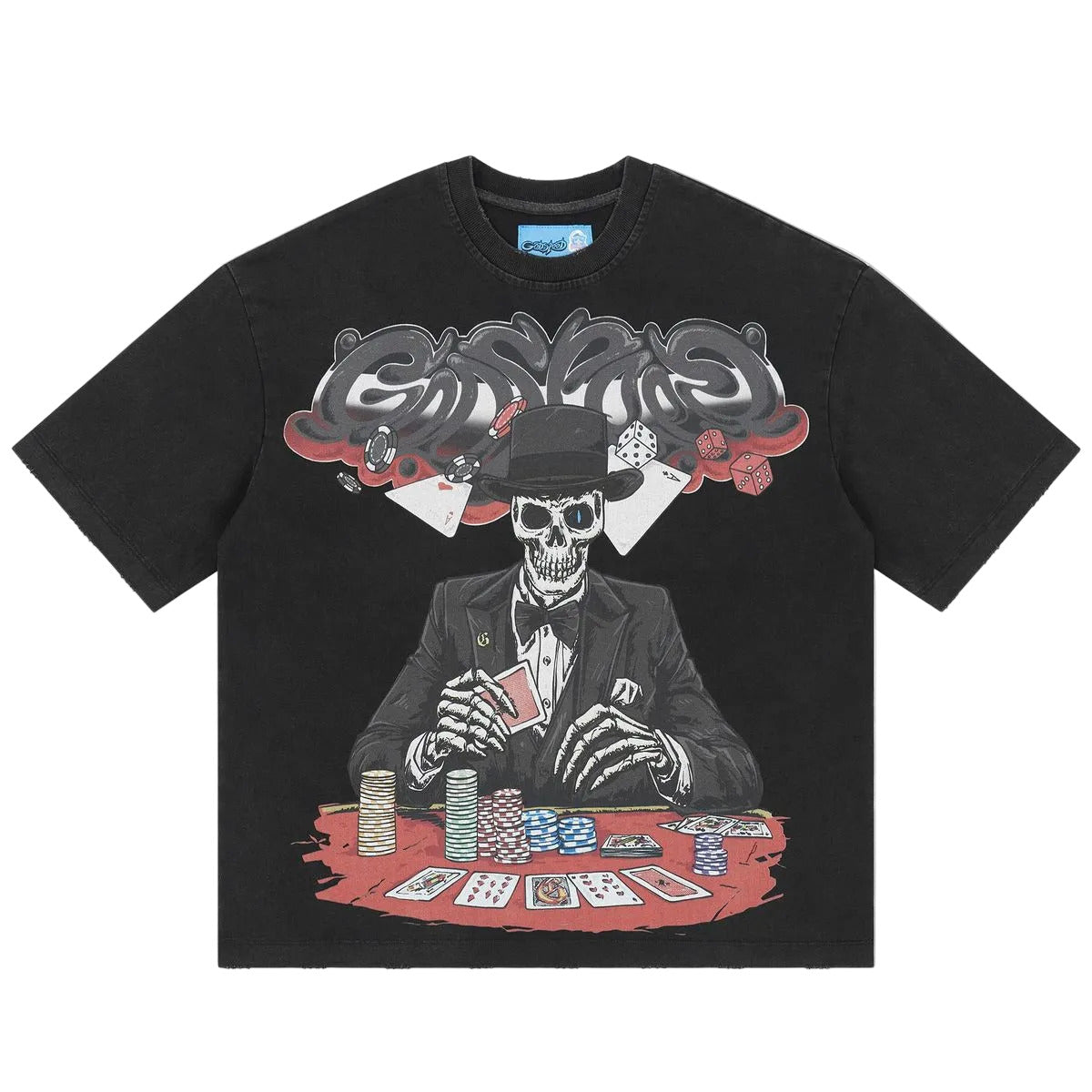 Godspeed High Stakes T-shirt with bold graphic design and mid-weight washed fabric for modern streetwear style