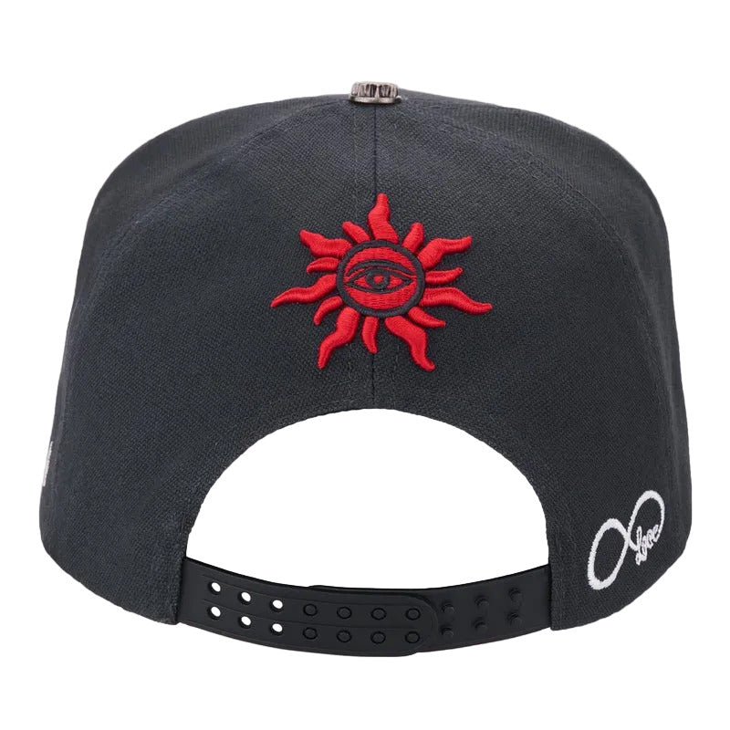 Godspeed Insignia snapback hat with structured six-panel crown, curved bill, and adjustable fit in multiple colorways