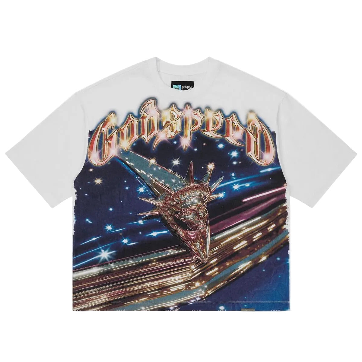 Godspeed Liberty Cruiser T-shirt in white with premium midweight cotton and limited-edition streetwear design