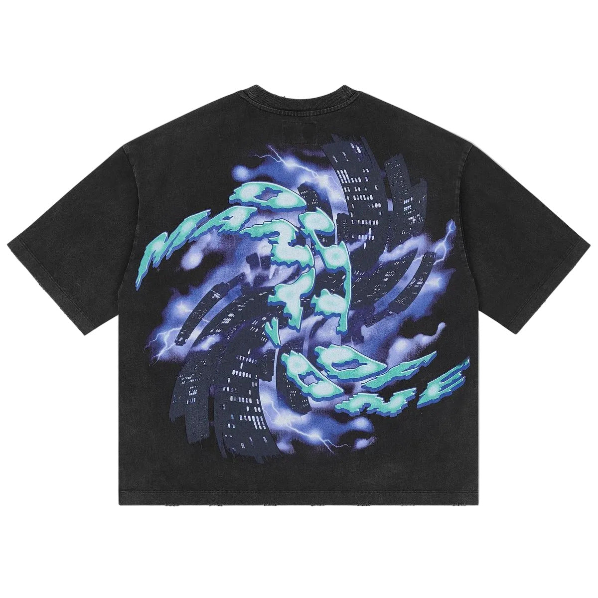 Godspeed Liberty Tears T-Shirt in black with limited edition art design and stone embellishments around the crown