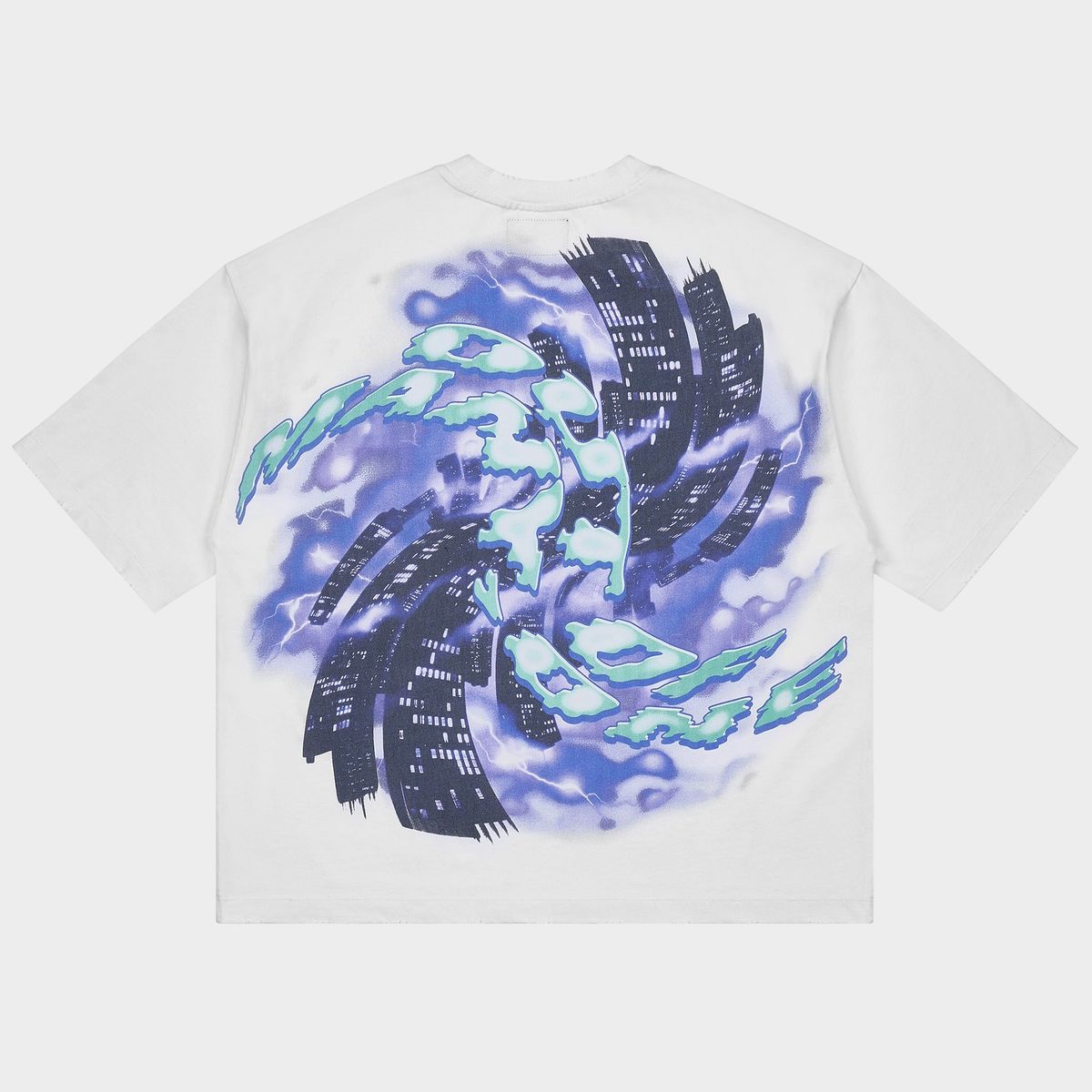 Godspeed Liberty Tears T-Shirt in snow with bold graphic design and mid-weight washed fabric