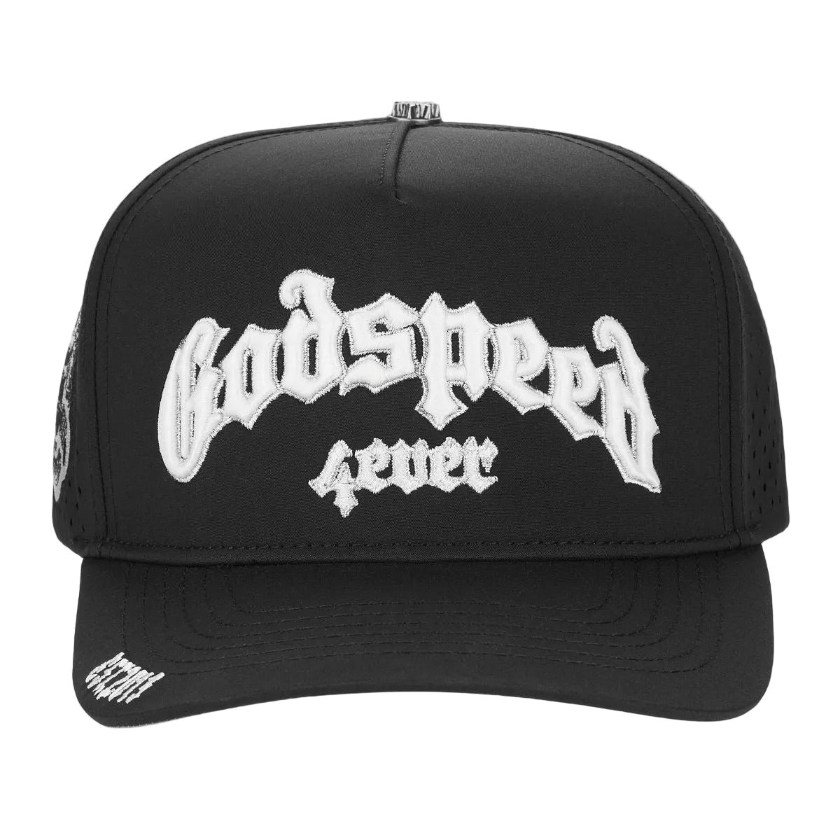 Godspeed OG Logo Water Resistant Hat in Stealth with hydrophobic crown panels, water-resistant and floatable construction, including a box and pin set.