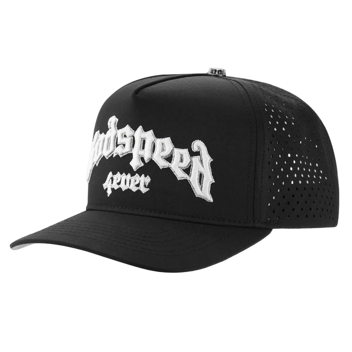 Godspeed OG Logo Water Resistant Hat in Stealth with hydrophobic crown panels, water-resistant and floatable construction, including a box and pin set.