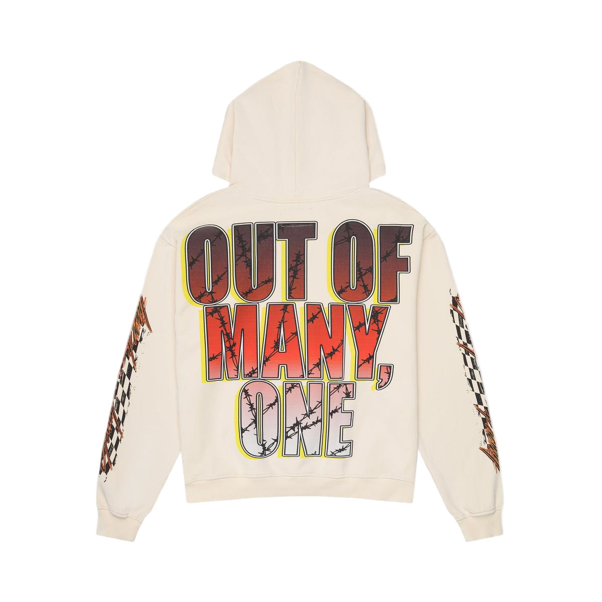 Godspeed Motocross medium-weight washed hoodie with art piece sleeve design and GS logo on the back, limited to 444 units