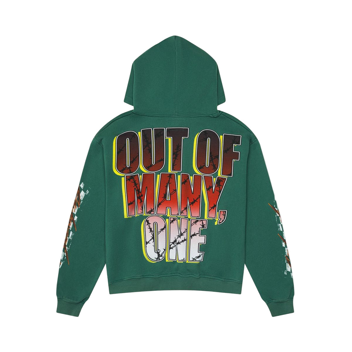 Godspeed Motocross medium-weight washed hoodie with art piece sleeve design and GS logo on the back, limited to 444 units