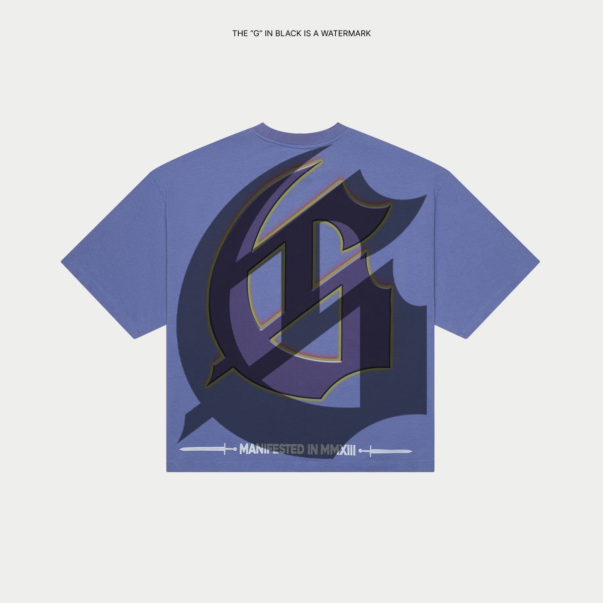  Sapphire Man In The Mirror T-shirt with digital art, oversized fit, and limited edition numbered tag