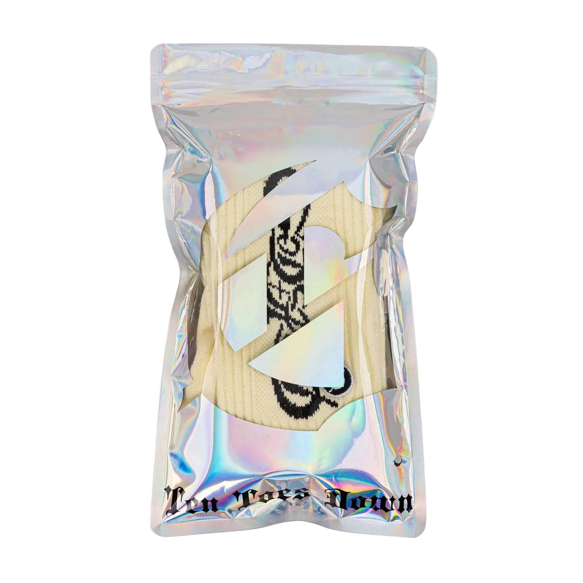 Godspeed GS New Age Logo Bone sock with “Stay 10 toes down” text design