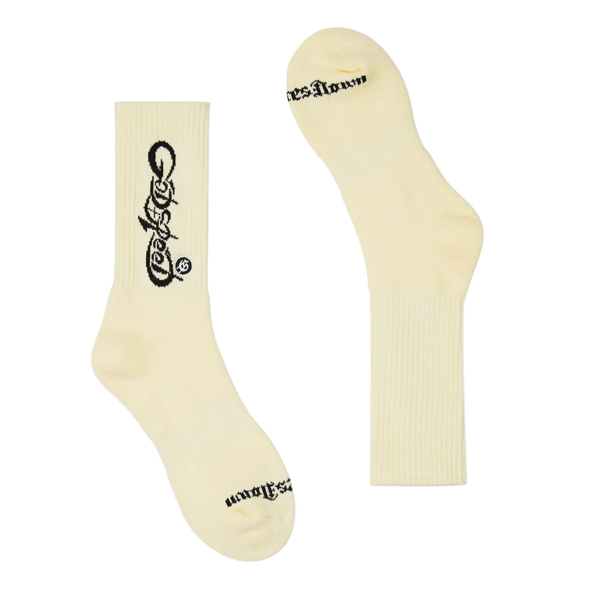 Godspeed GS New Age Logo Bone sock with “Stay 10 toes down” text design