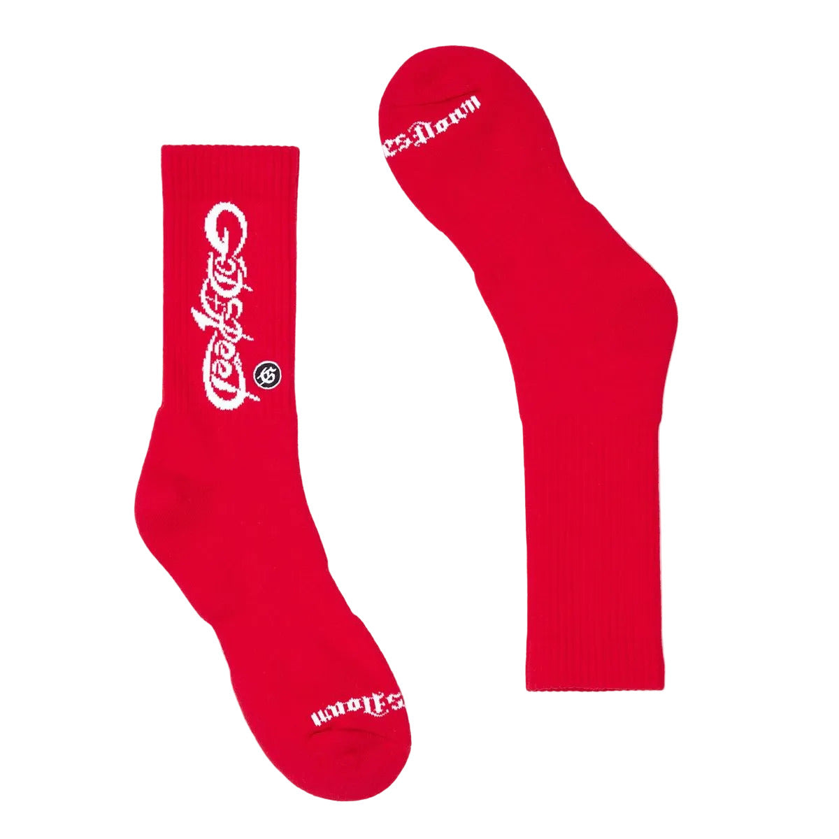 Godspeed GS New Age Logo orange sock with “Stay 10 toes down” text design