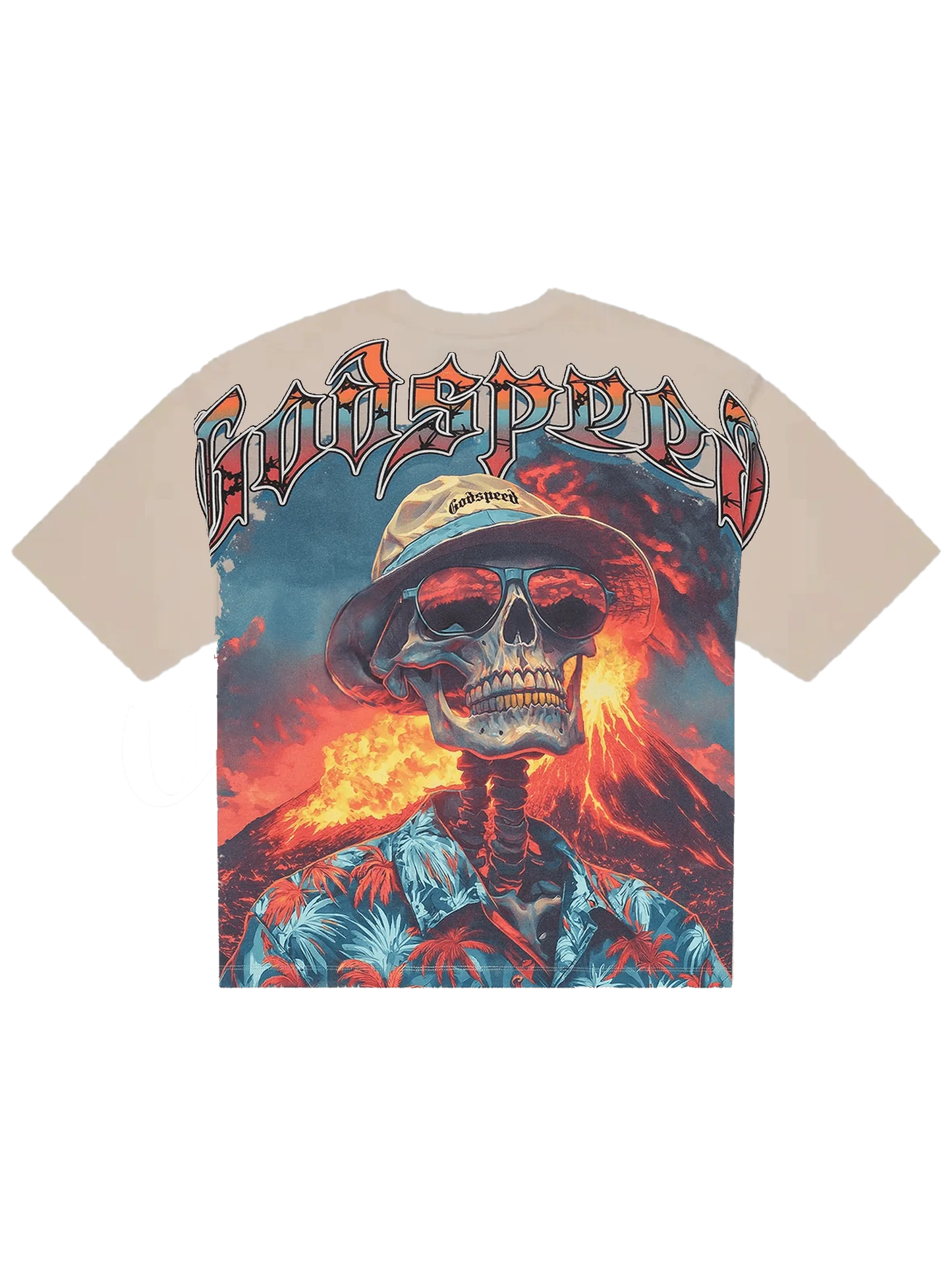 Natural Disaster Stone Wash T-Shirt with digital art graphic on 10oz washed fabric, limited to 555 numbered pieces.