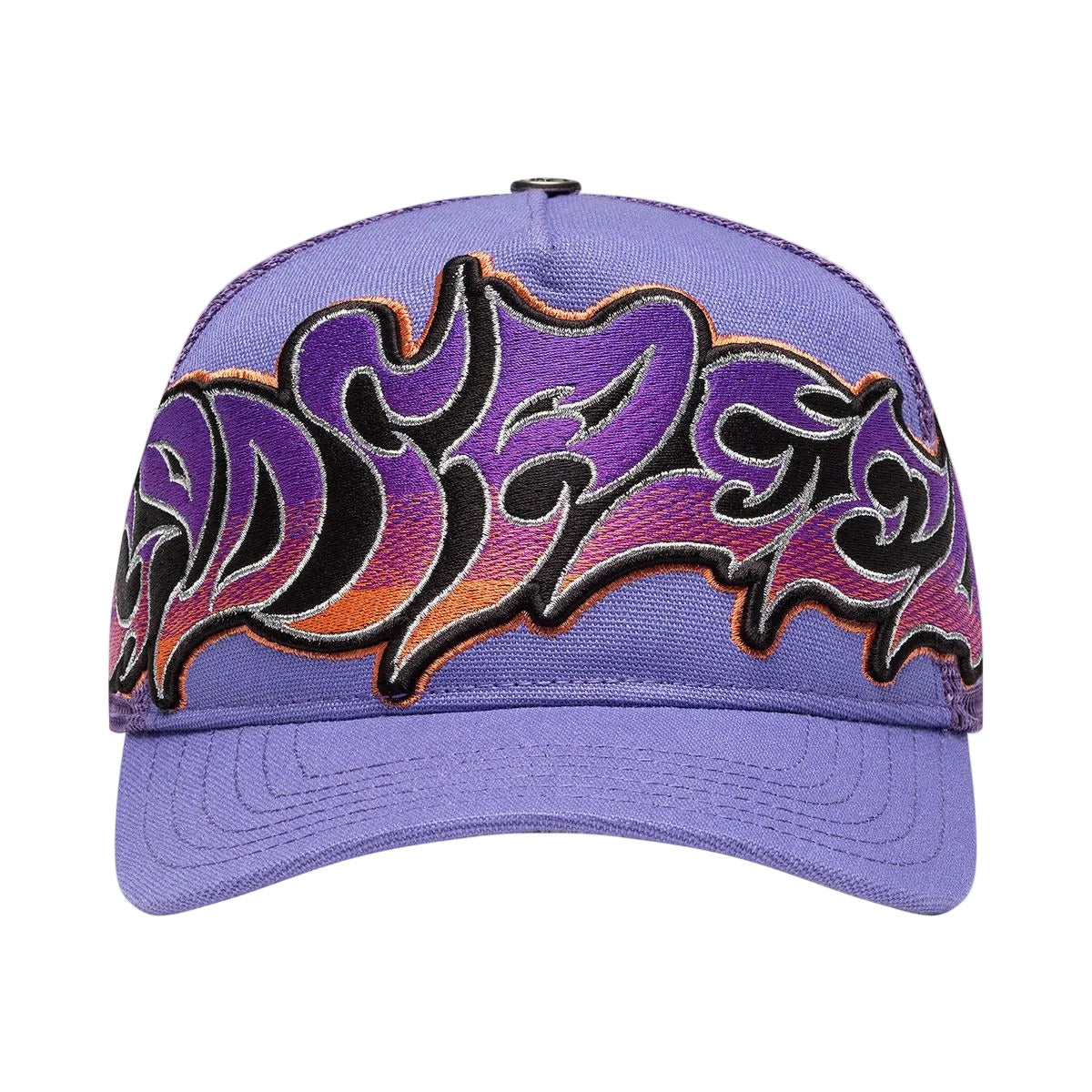 Godspeed Neo trucker hat with oversized logo, mesh back, and limited edition packaging with pin set