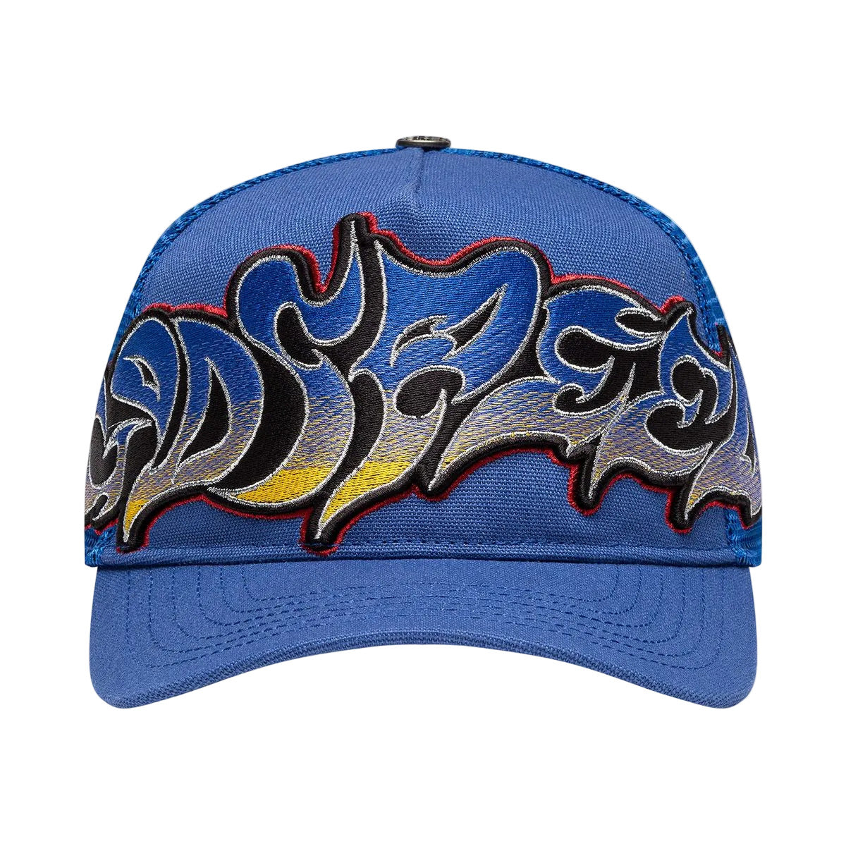 Godspeed Neo Trucker Hat featuring an oversized next-generation logo, mesh-back construction, collectible pin set, and limited-edition packaging.