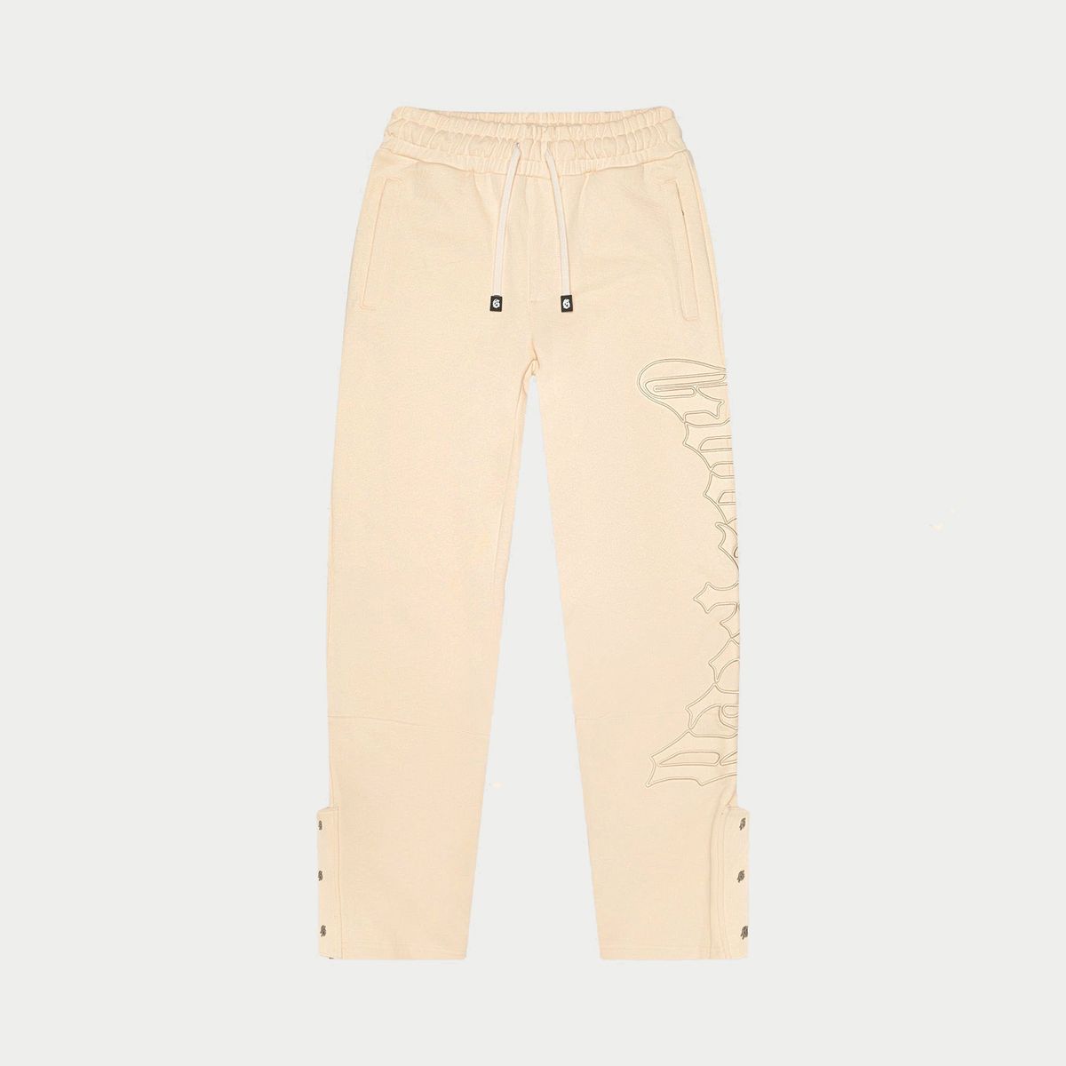 Godspeed OG Logo Sweatsuit in Double Bone, featuring hoodie and matching bottoms with applique embroidered logo.