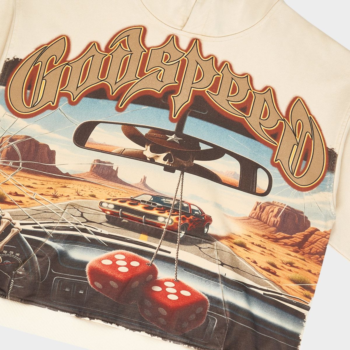 Godspeed On the Run II hoodie in bone color.