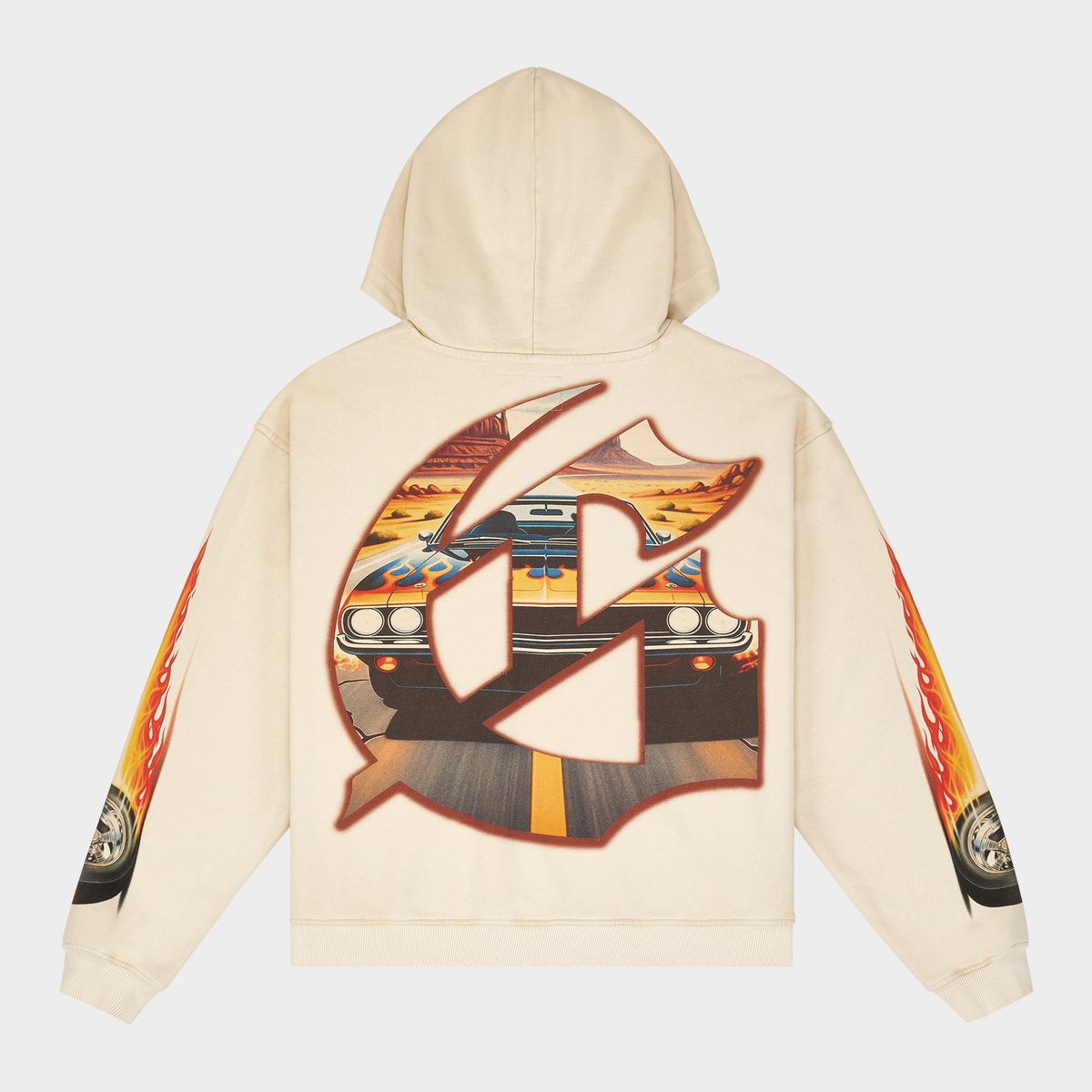 Godspeed On the Run II hoodie in bone color.