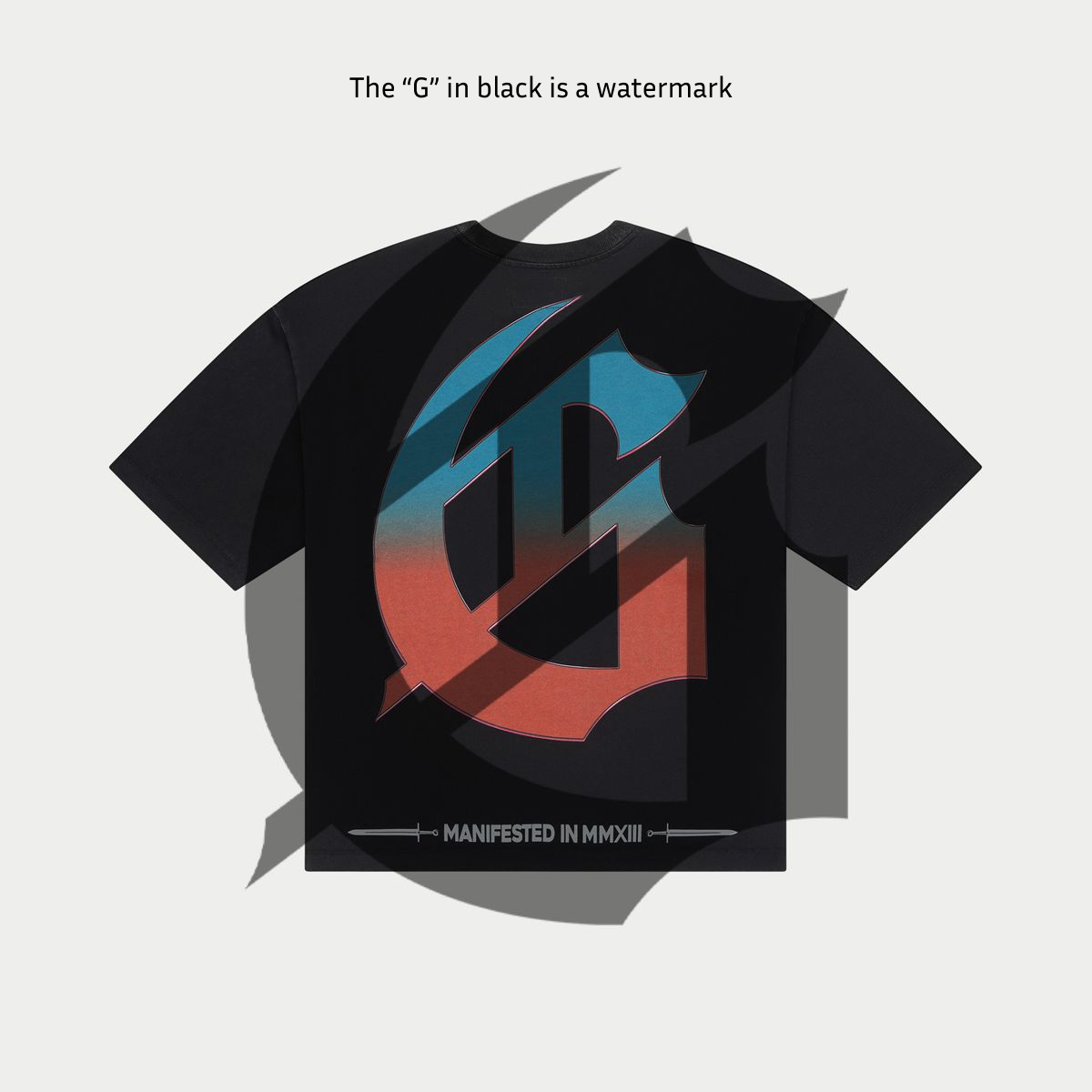 Godspeed Pool Party T-Shirt in Black featuring bold digital artwork, oversized fit, 10oz mid-weight washed cotton, limited to 444 numbered pieces.