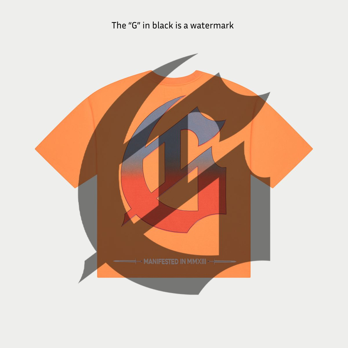 Godspeed Pool Party T-Shirt in Tangerine Wash with digital art graphic, oversized silhouette, and limited to 444 individually numbered units.