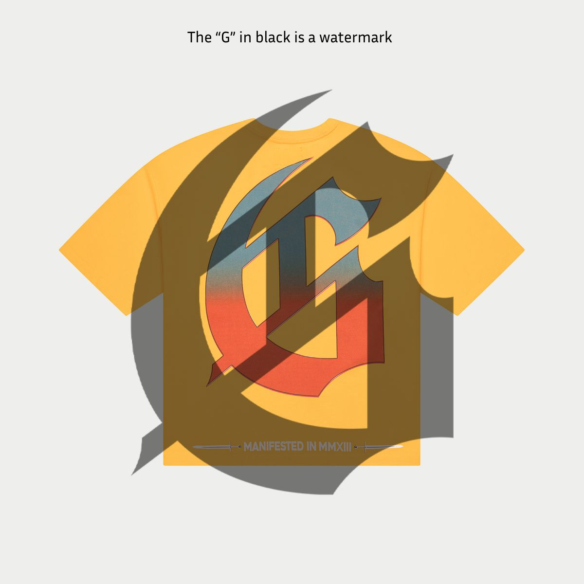 Godspeed Pool Party T-Shirt in Yellow Wash featuring vibrant digital art, oversized fit, 10oz heavyweight washed cotton, and limited to 444 hand-numbered units.