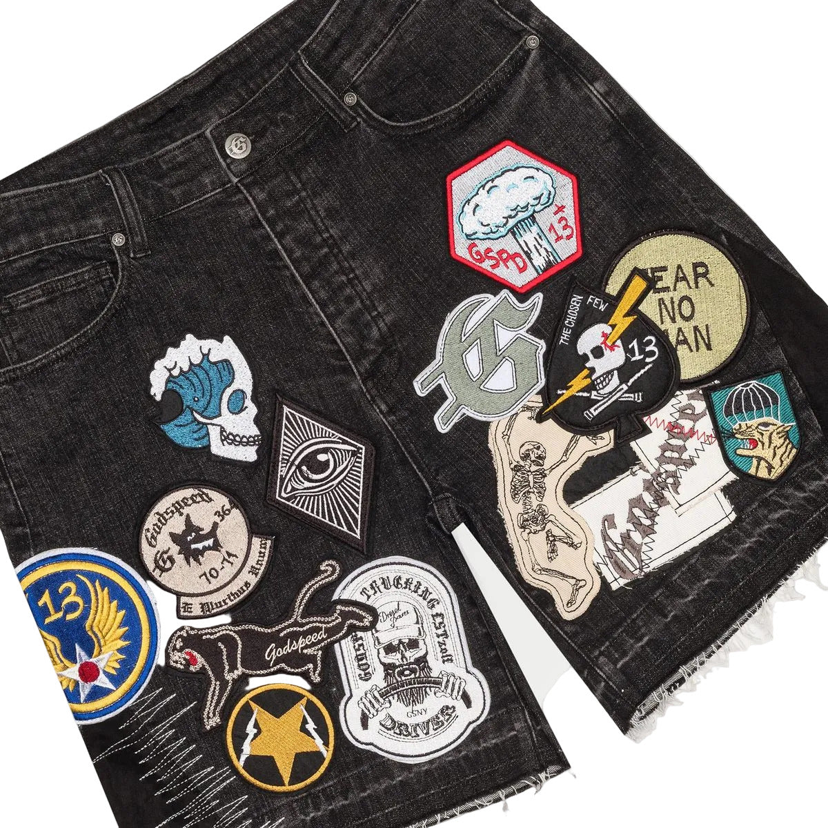 Godspeed Patch Work Cargo Shorts V2 with cargo pockets and patchwork design