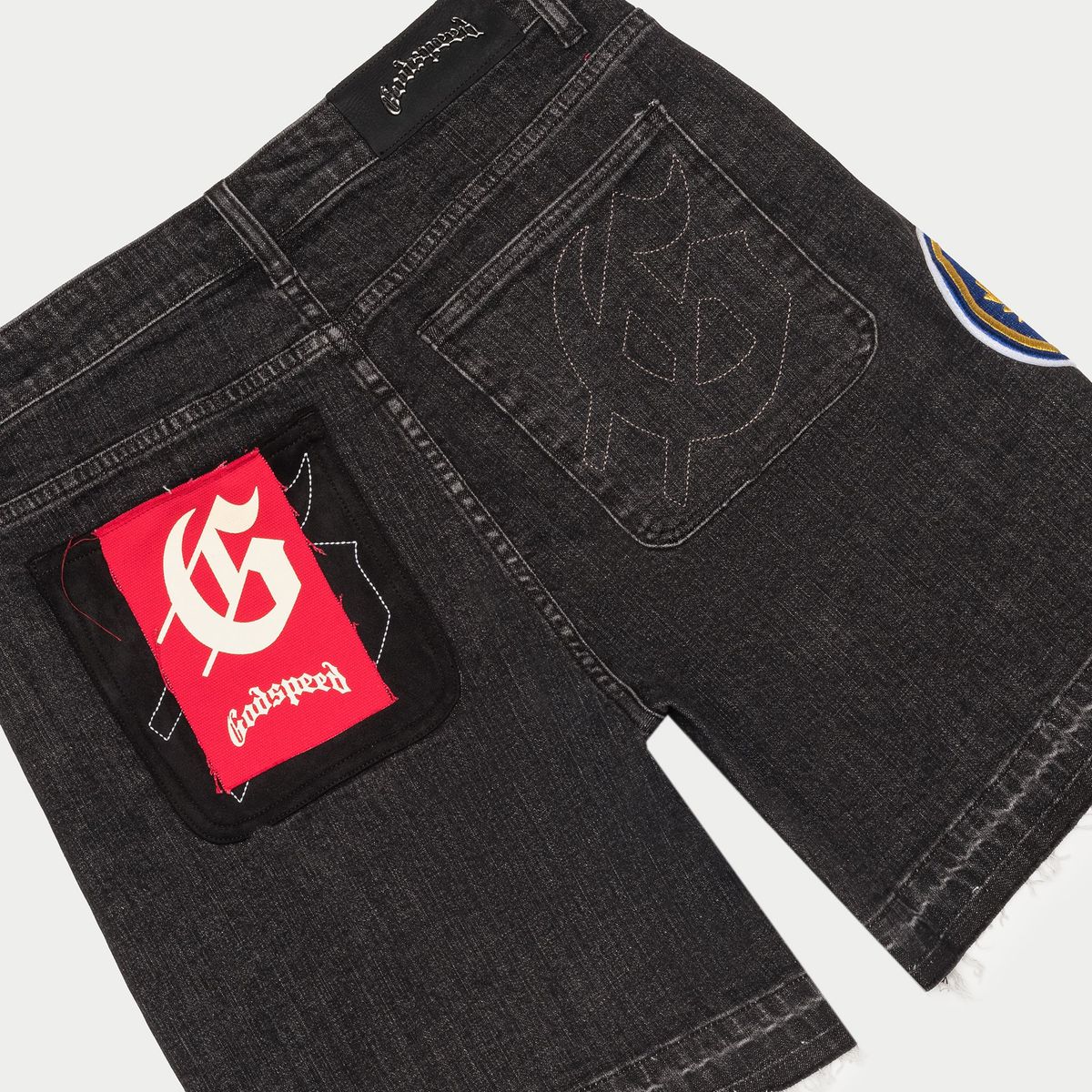 Godspeed Patch Work Cargo Shorts V2 with cargo pockets and patchwork design
