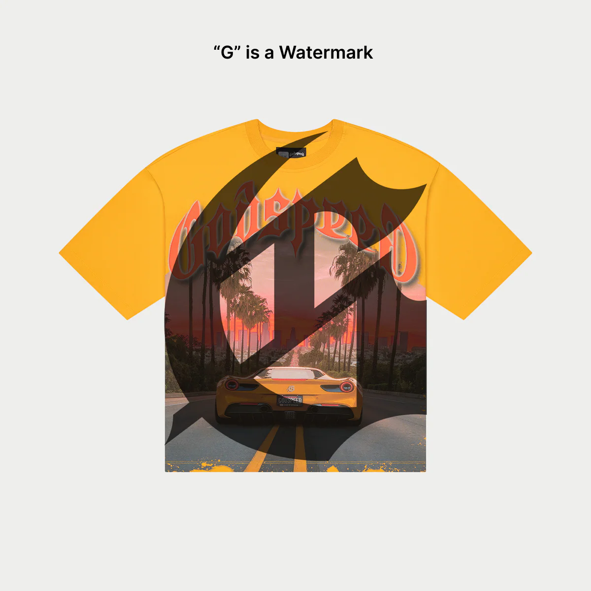 Godspeed Sunset Blvd t-shirt with striking art piece, limited to 444 numbered examples.