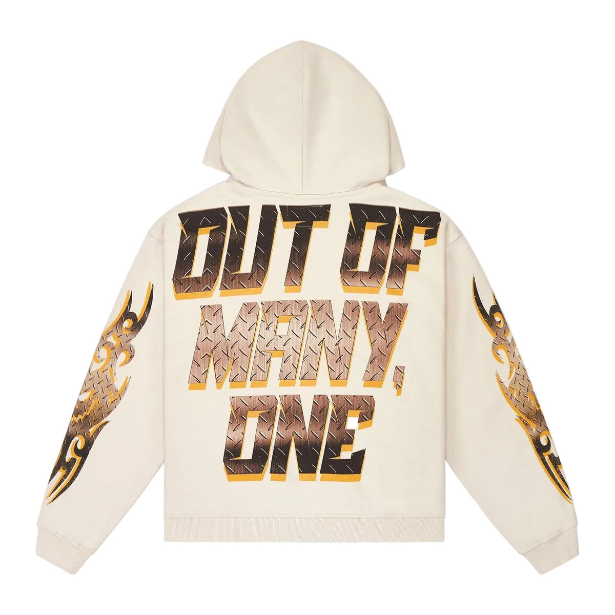 Godspeed Steel Sharpens Steel hoodie in bone color.