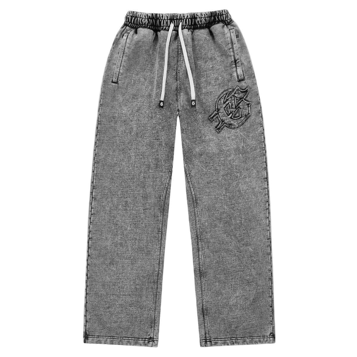 Acid wash Godspeed Symmetric Studded hoodie and sweatpants set.